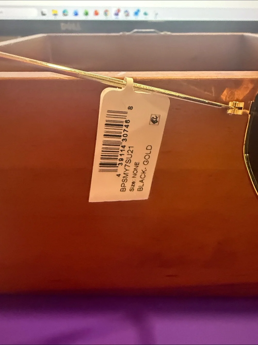 bp Gold Octagon Sunglasses with Dark Lenses